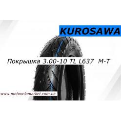 Покрышка 3.00-10 TL (L637) "KUROSAWA"  